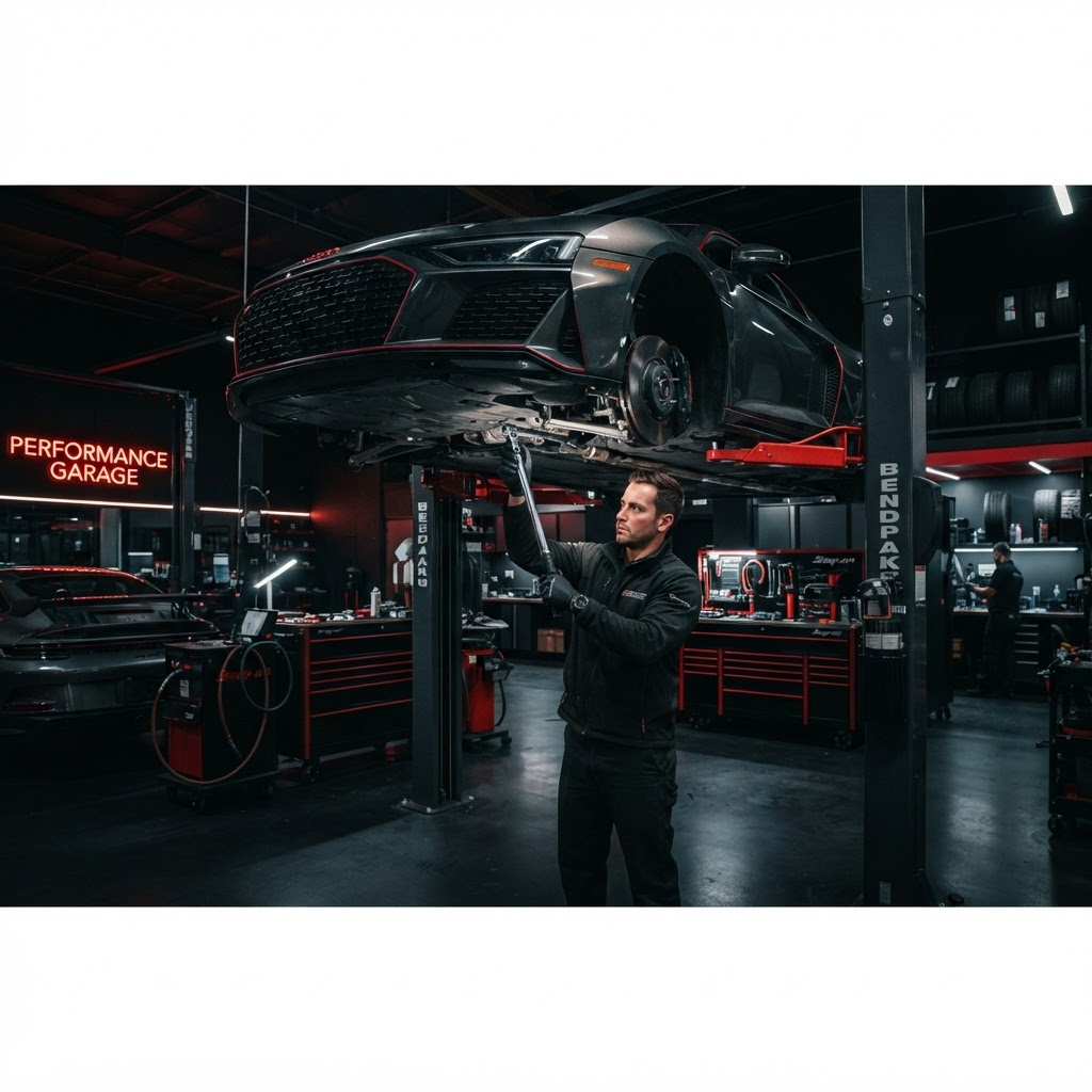 Mechanic working in a performance garage
